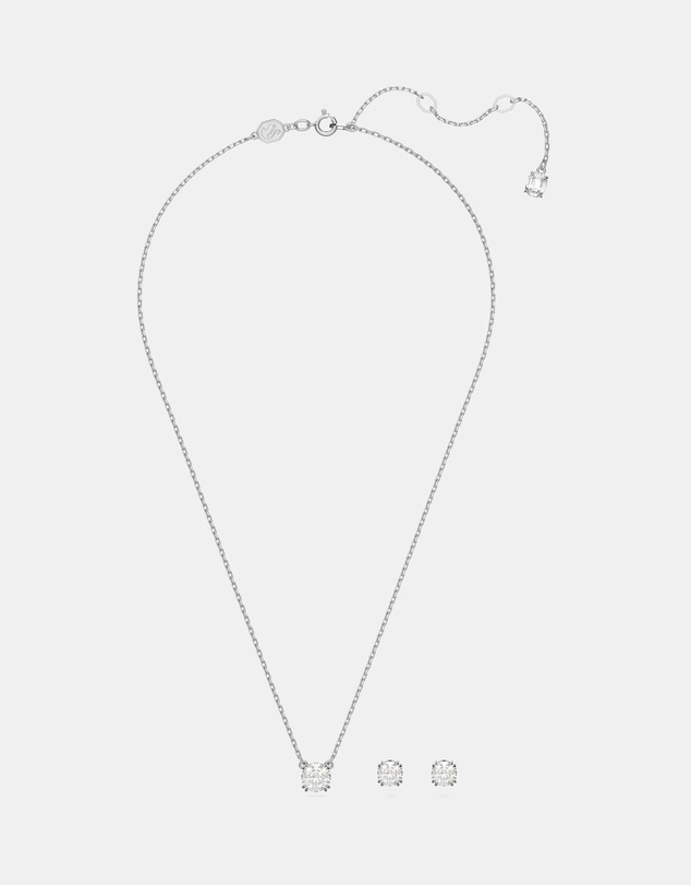 Swarovski - Stilla Set, Round Cut, White, Rhodium-Plated