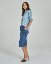 DRICOPER DENIM - Cargo Midi Skirt
