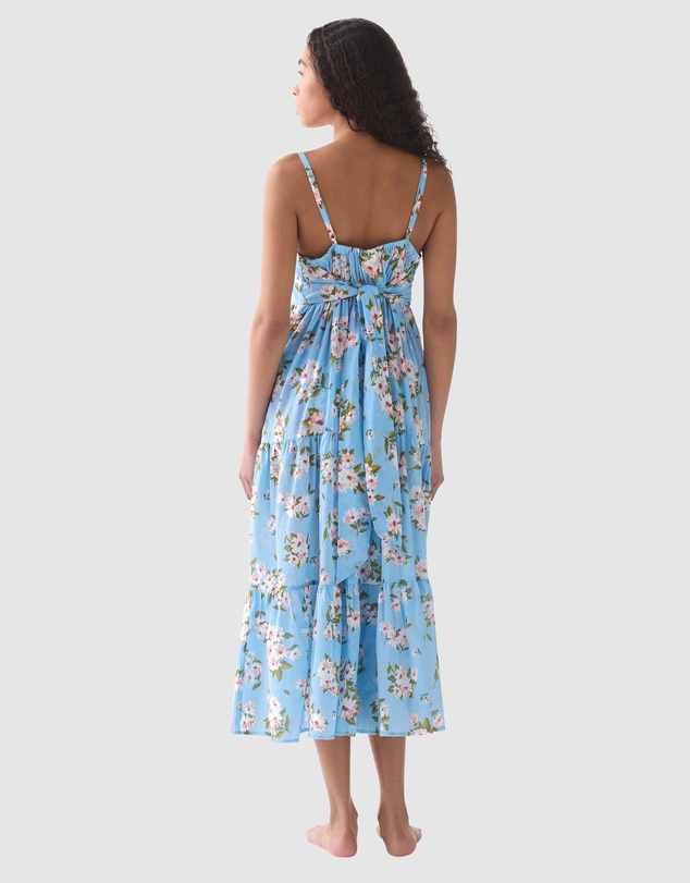 Kate Spade - Spring Daisies Tiered Midi Tie-Back Cotton Beach Dress & Cover-Up