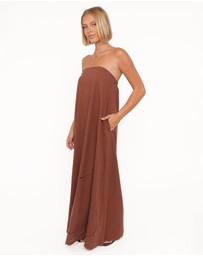 Petal & Pup - Como Strapless Maxi Dress - Brown