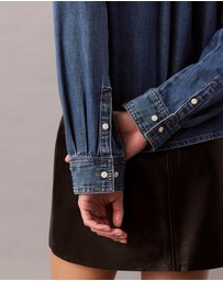 Calvin Klein Jeans - Denim Cropped Button-Down Shirt