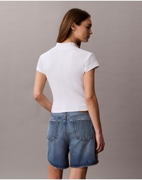 Calvin Klein Jeans - Monologo Patch Rib Zip Top