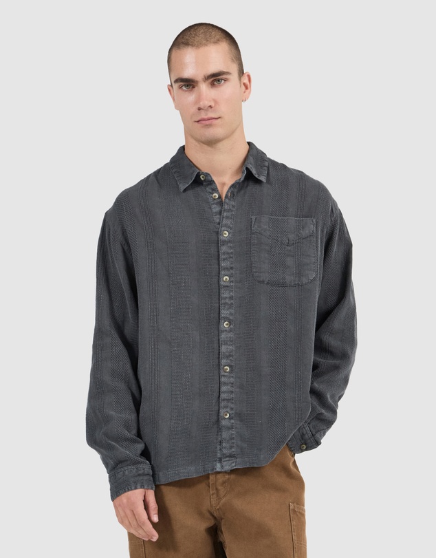 Rolla's - Heavy Weave Long Sleeve - Washed Black