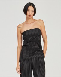 Third Form - Obscura Pinstripe Strapless Top