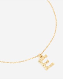 Lovisa - Waterproof Gold Plated Stainless Steel Bamboo Letter E Necklace