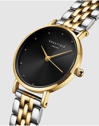 Rosefield - Small Edit Black Gold Silver Duotone Bracelet Watch