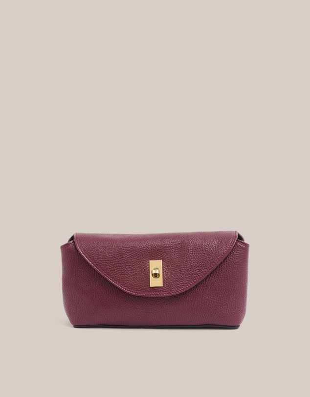 VESTIRSI - Sloane Bordeaux Leather Convertible Clutch