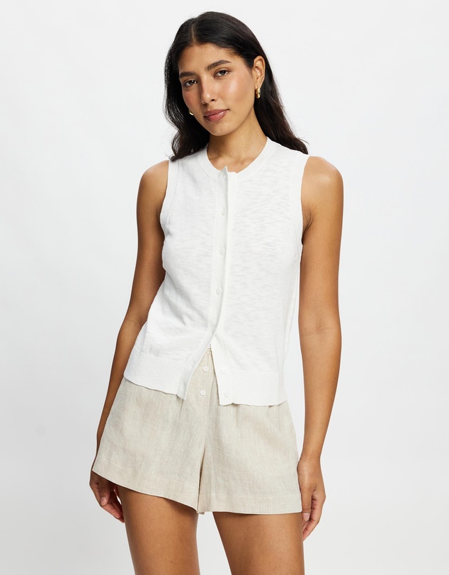 White By FTL - Kyra Button Tank
