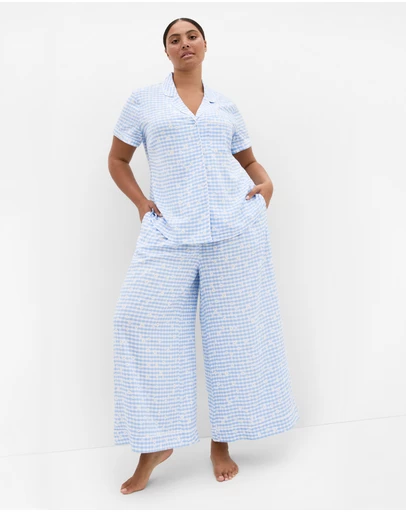 City Chic - Kitty Check Print Pyjama Shirt