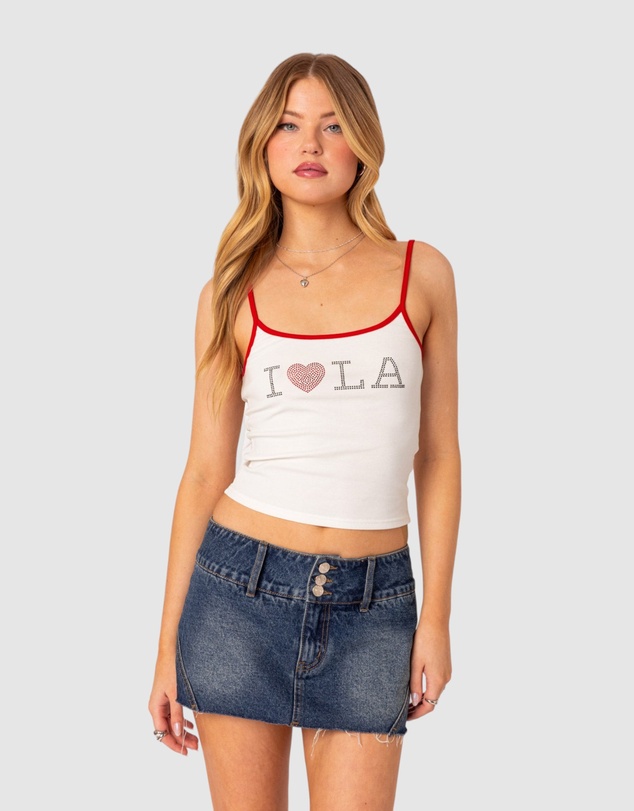 EDIKTED - LA Lover rhinestone tank top