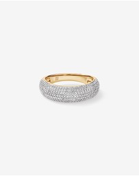 Michael Hill - Pavé Dome Ring with Cubic Zirconia in 18kt Vermeil - 8mm