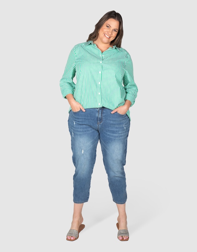 Love Your Wardrobe - Ella Stripe Button-Up Shirt