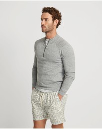 Oxford - Perry Zip Collar Knit Top