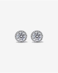 Michael Hill - Round Brilliant Cubic Zirconia Halo Stud Earrings in Sterling Silver
