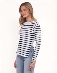 Petal & Pup - Alvina Knit Top - White Black Stripe