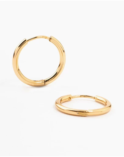 Lovisa - Gold Plated Stainless Steel Thin Clicker Hoop Earrings 18mm