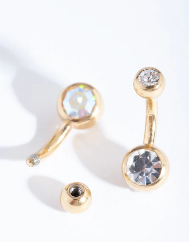 Lovisa - Gold Mini Belly Bar Pack