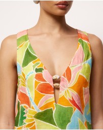 AERE - Fiora Linen Resin Trim Shift Dress