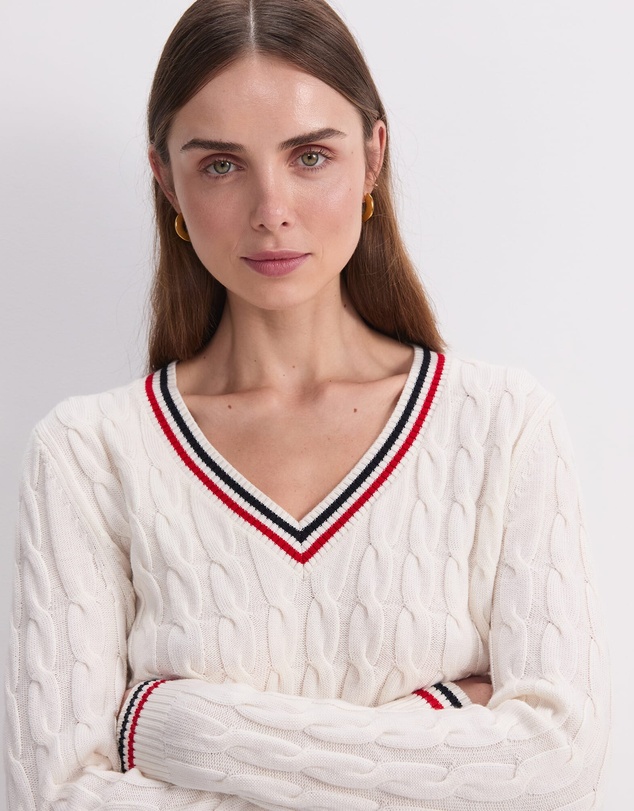 Sportscraft - Merino Cable V Neck Sweater