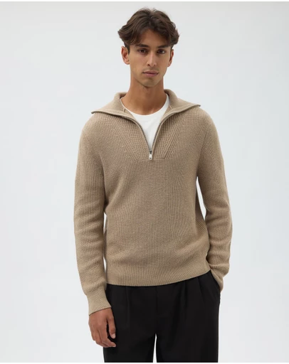 AERE - Wool Blend Quarter Zip