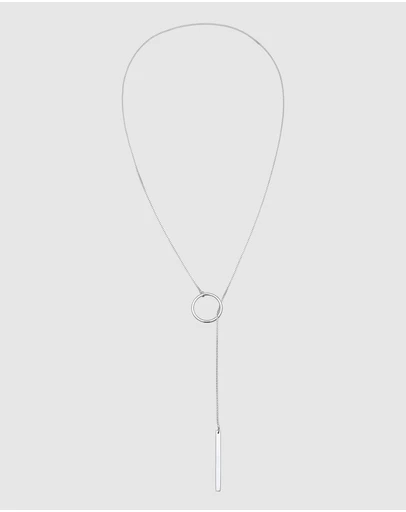 Elli Jewelry - Necklace Y-Chain Circle 925 Sterling Silver