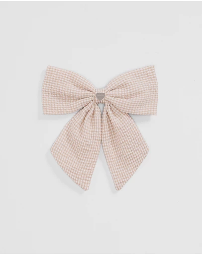 Country Road - Large Gingham Bow Clip