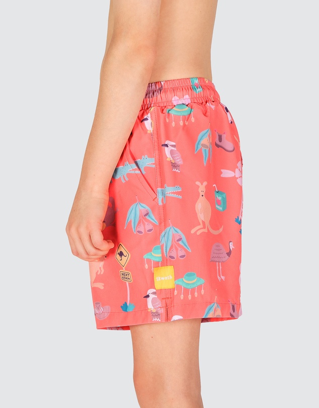 Skwosh - Outback Jack Boys Eco Swim Shorts in Rust