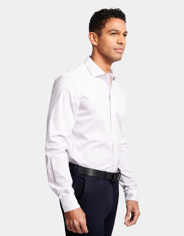 Brooksfield - Two-Tone Print Reg Fit Business Shirt