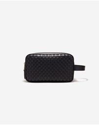 Calibre - Woven Leather Wash Bag Black