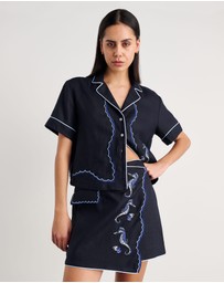 Jag - Seahorse Linen Mini Wrap Skirt