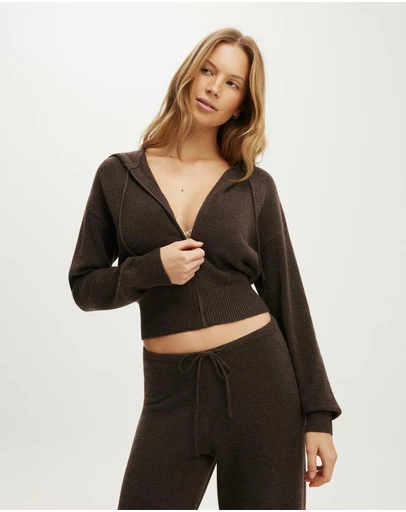 Cotton On Body - Hooded Zip Up Knit Cardi