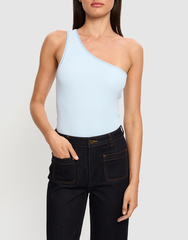 KIVARI - Tallulah One Shoulder Rib Tank