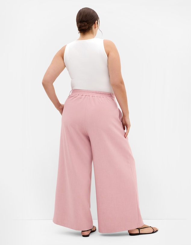 City Chic - Plus size Imogen Lined Wide Leg Pant - baby pink