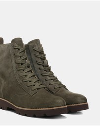Vionic - Lani Lace-Up Boot - Olive Suede