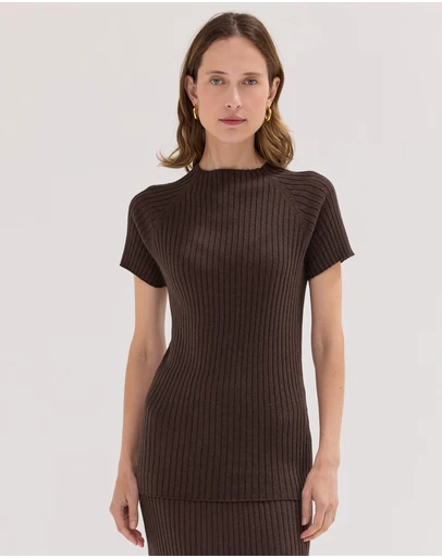 Cloth & Co. - The Rib Knit Tee Brazil Nut