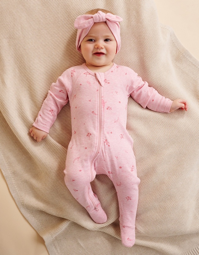 Purebaby - 4 Pack Zip Growsuit-Babies