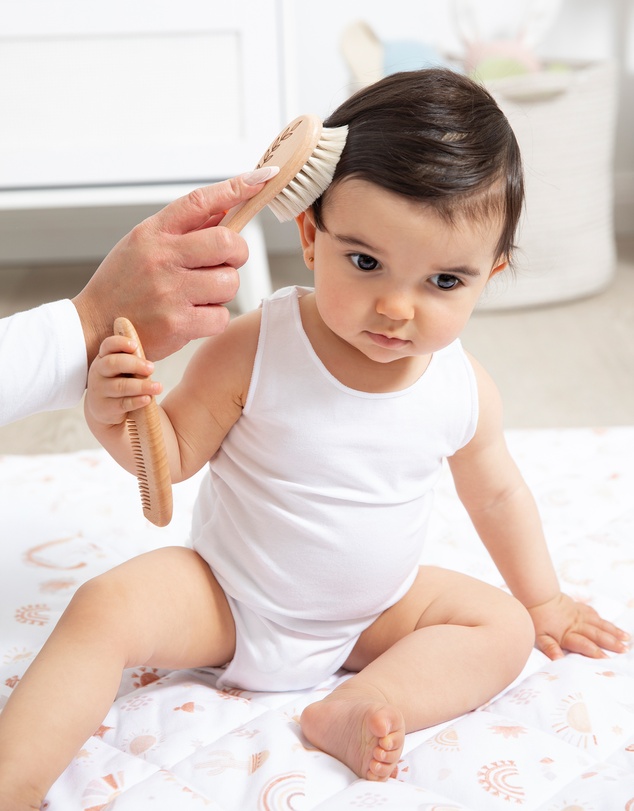 Living Textiles - 3pc Baby Wooden Brush & Comb Set
