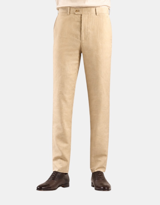 Henry Bucks - HENRY Linen Tailored Chino BEIGE
