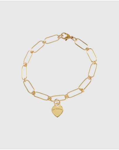 Von Treskow - Open Link Clip Chain Bracelet with Mini VT Heart