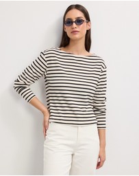 The Fated - Sasha Striped Jersey Top