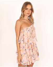 Petal & Pup - Loella One Shoulder Mini Dress - Pink Floral