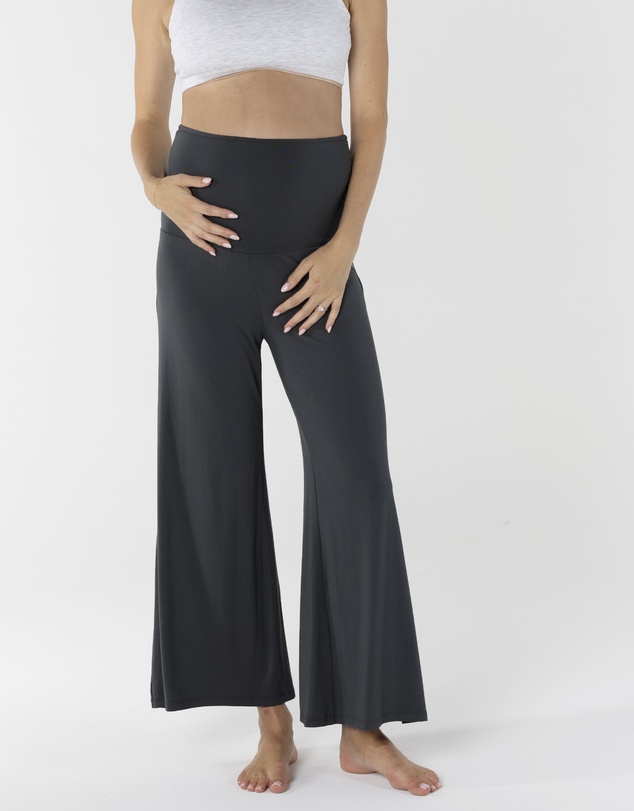 Angel Maternity - Maternity Wide Leg Bamboo Crop Pant