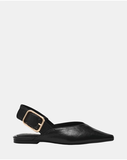 Steve Madden - Sianna Black Leather Flats