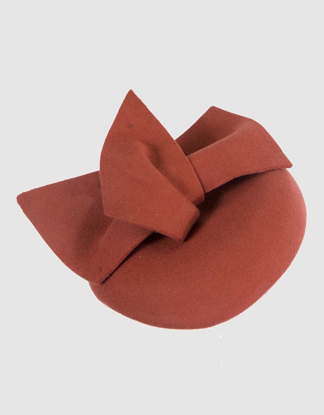 Max Alexander - Winter Rust Felt Pillbox with Bow