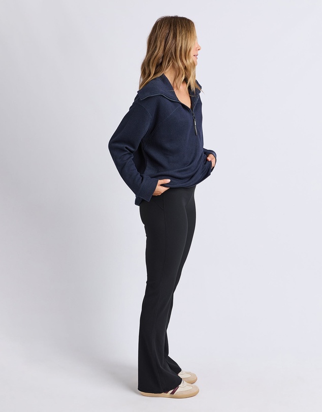 Foxwood - Huntsville Relaxed Zip Crew Navy