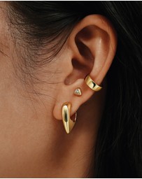 Ania Haie - Ania Haie Gold Sparkling Shield Stud Earrings