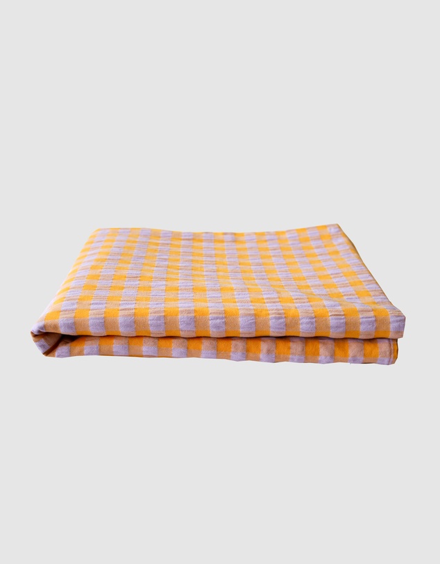 Mosey Me - Kumquat Bloom Seersucker Tablecloth
