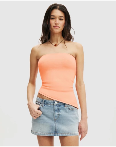 Cotton On - Asymmetric Ruched Bandeau Top