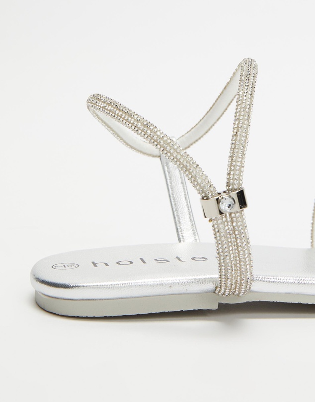 Holster - Viva Flat Strappy Sandals - Silver - Women's