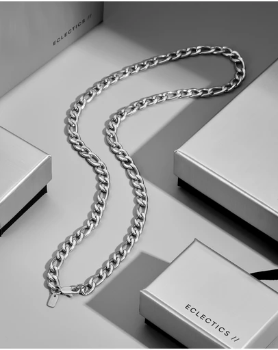 Eclectics - Stainless Steel Cascade Cuban Chain Necklace